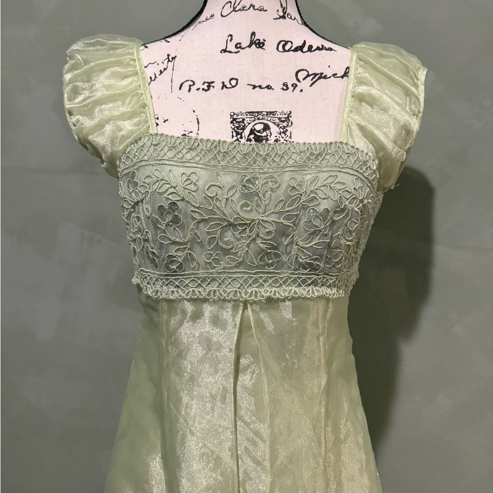 Regency Light Green Gown - Picture 3 of 9